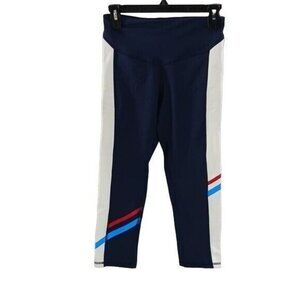 Champion C9 Womens Athletic Leggings Colorblock Striped Stretch Cropped S